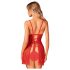 Obsessive Claussica - babydoll ir stringai (raudona) - XL/XXL