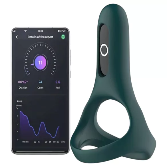 Magic Motion Rise - programėle valdoma vibruojanti penio žiedas vyrams (žalias)