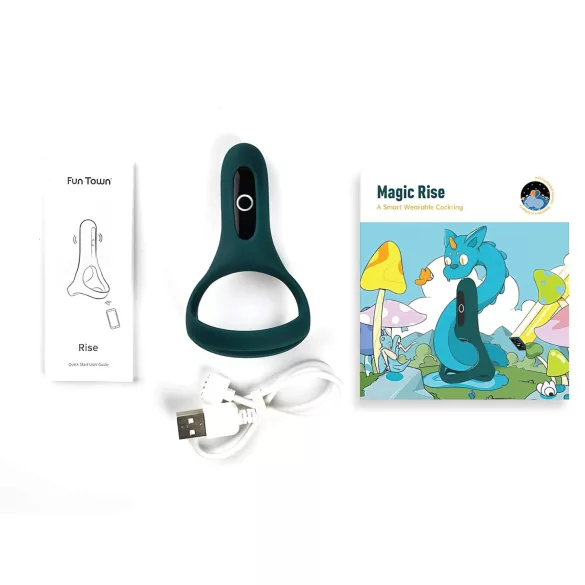 Magic Motion Rise - programėle valdoma vibruojanti penio žiedas vyrams (žalias)