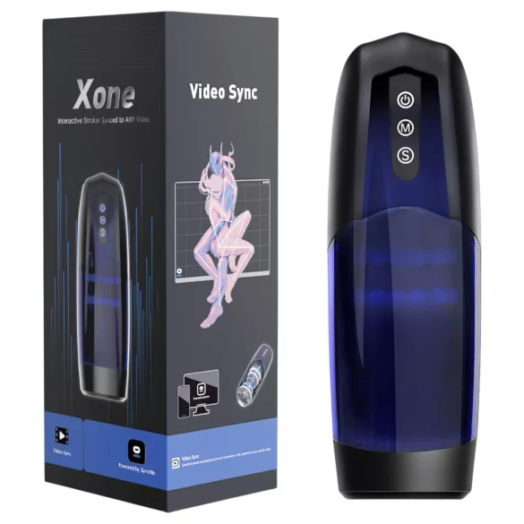 Magic Motion Xone - programėle valdoma masturbatorius vyrams (mėlynas)