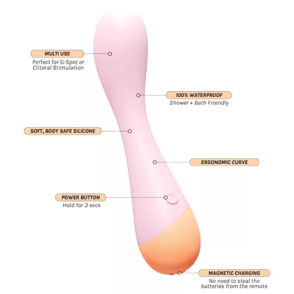 Vush Peachy G-Spot - G taško vibratorius - įkraunamas - rožinis