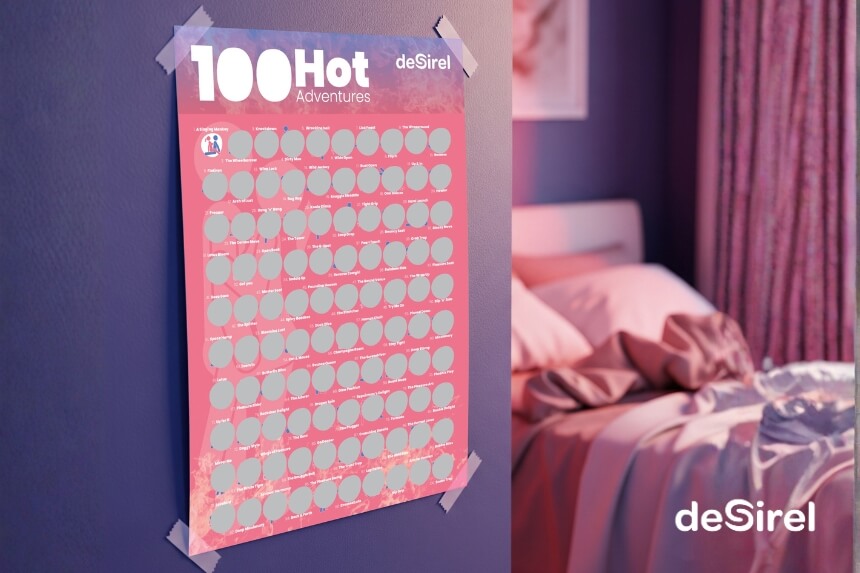 Desirel - 100 sekso pozų nutrinti plakatas | Desirel.lt Sex Shop